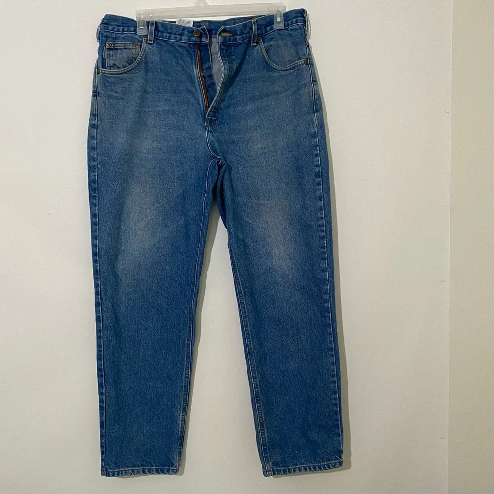 Carhartt Relaxed Fit Denim Blue Jeans size 40X32 Great Work Casual 5 Pockets